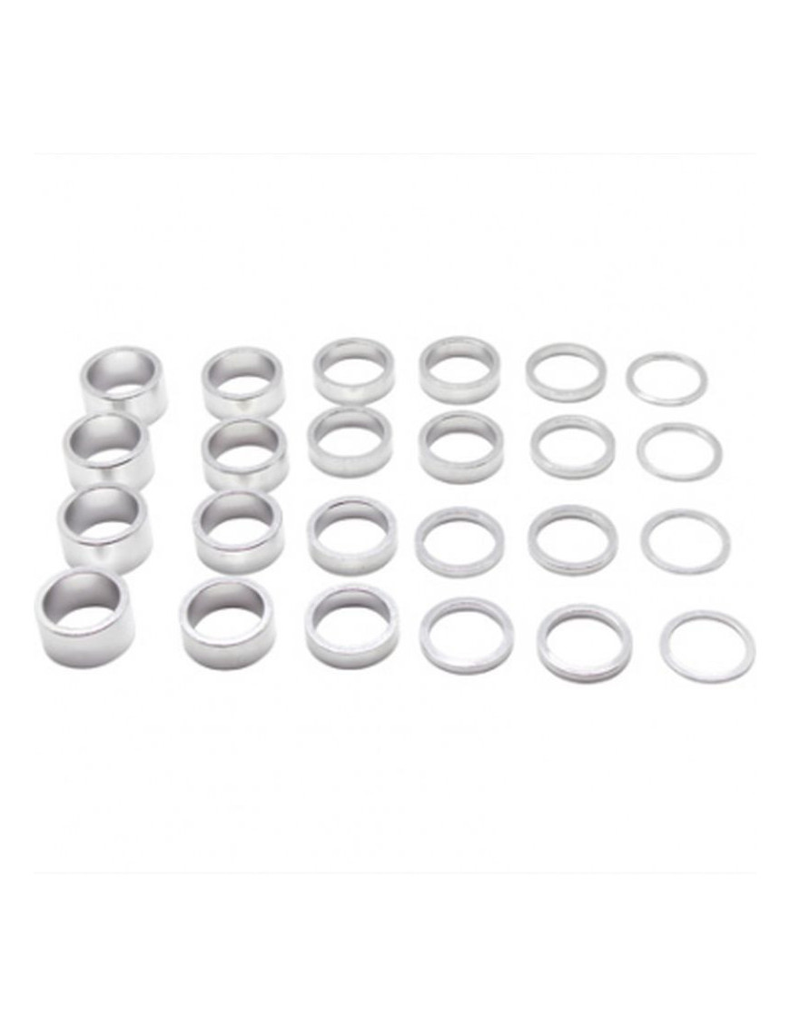 "ENTRETOISE DIRECTION ALU  ARGENT 1""1-8-28.6 (BOITE CONTIENT 4X2mm-6X5mm-6X10mm-4X15mm-4X20mm)"