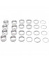 "ENTRETOISE DIRECTION ALU  ARGENT 1""1-8-28.6 (BOITE CONTIENT 4X2mm-6X5mm-6X10mm-4X15mm-4X20mm)"