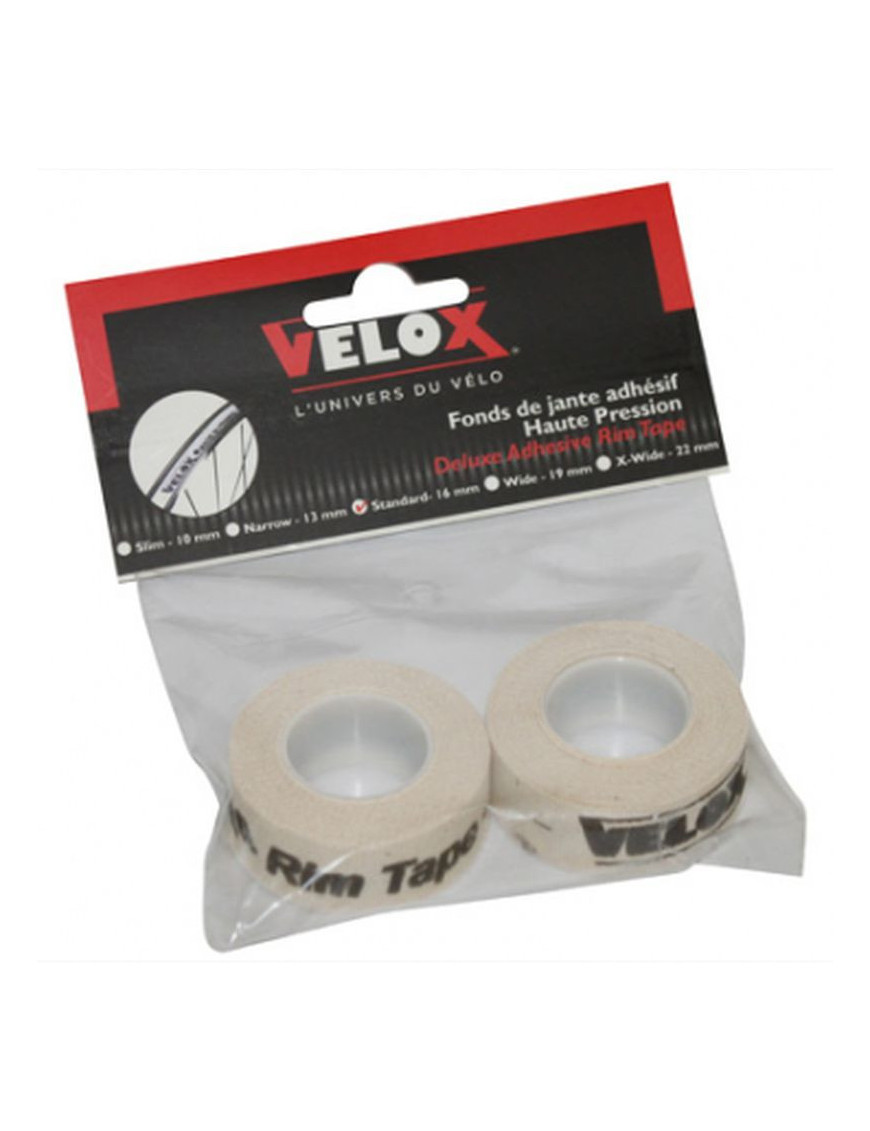 FOND DE JANTE VELOX TRESSE ADHESIF EN 16mm LONGUEUR 2M (2 PIECES SUR CARTE)