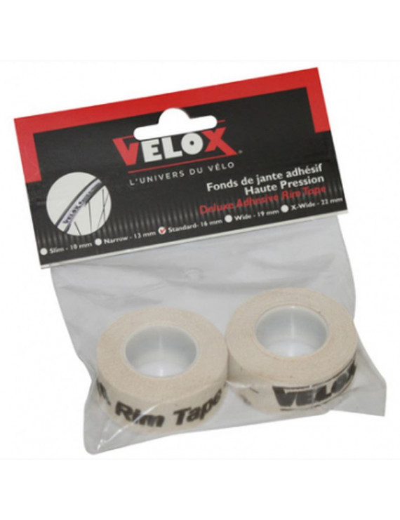 FOND DE JANTE VELOX TRESSE ADHESIF EN 16mm LONGUEUR 2M (2 PIECES SUR CARTE)