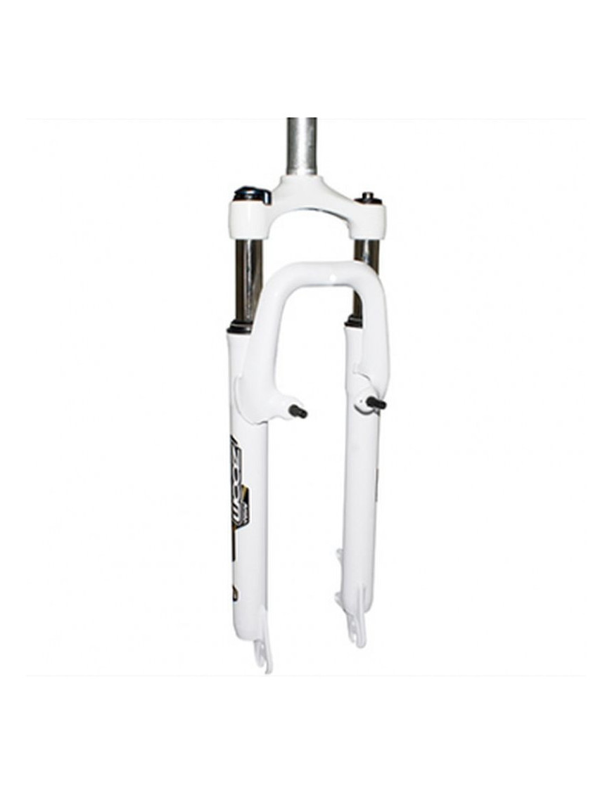 "FOURCHE VTT 27.5 "" ZOOM 386MLO A RESSORT BLANC REGLABLE-BLOCABLE DEB. 60MM PIVOT LISSE 285mm 1''1-8-28,6 EXTERIEUR COMPATIBLE