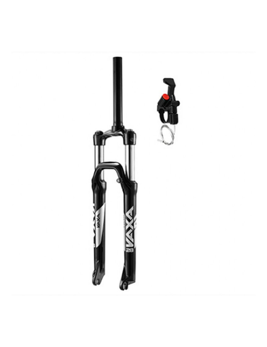 "FOURCHE VTT 29 "" ZOOM VAXA 28 NOIR REGLABLE-BLOCABLE AU GUIDON DEB. 100MM PIVOT LISSE 295mm CONIQUE 1""1-2 - 1''1-8-28,6 EXTE