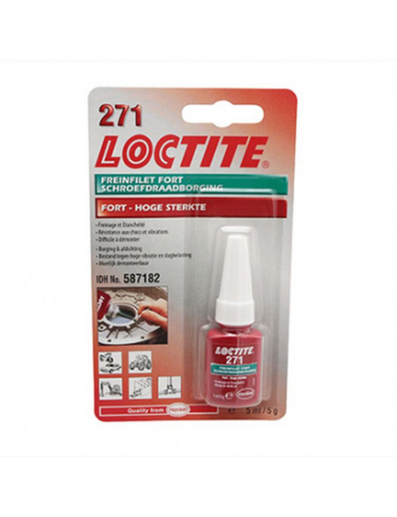 FREIN FILET FORT LOCTITE 271 A RESISTANCE ELEVEE (FLACON  5 ML SOUS BLISTER)