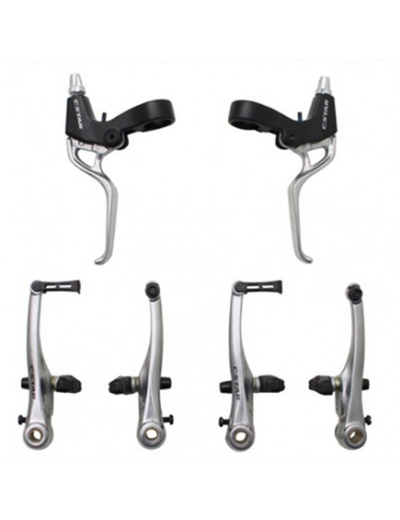 FREIN V-BRAKE P2R ALU ARGENT (ETRIERS ET LEVIERS AVANT + ARRIERE) (KIT)