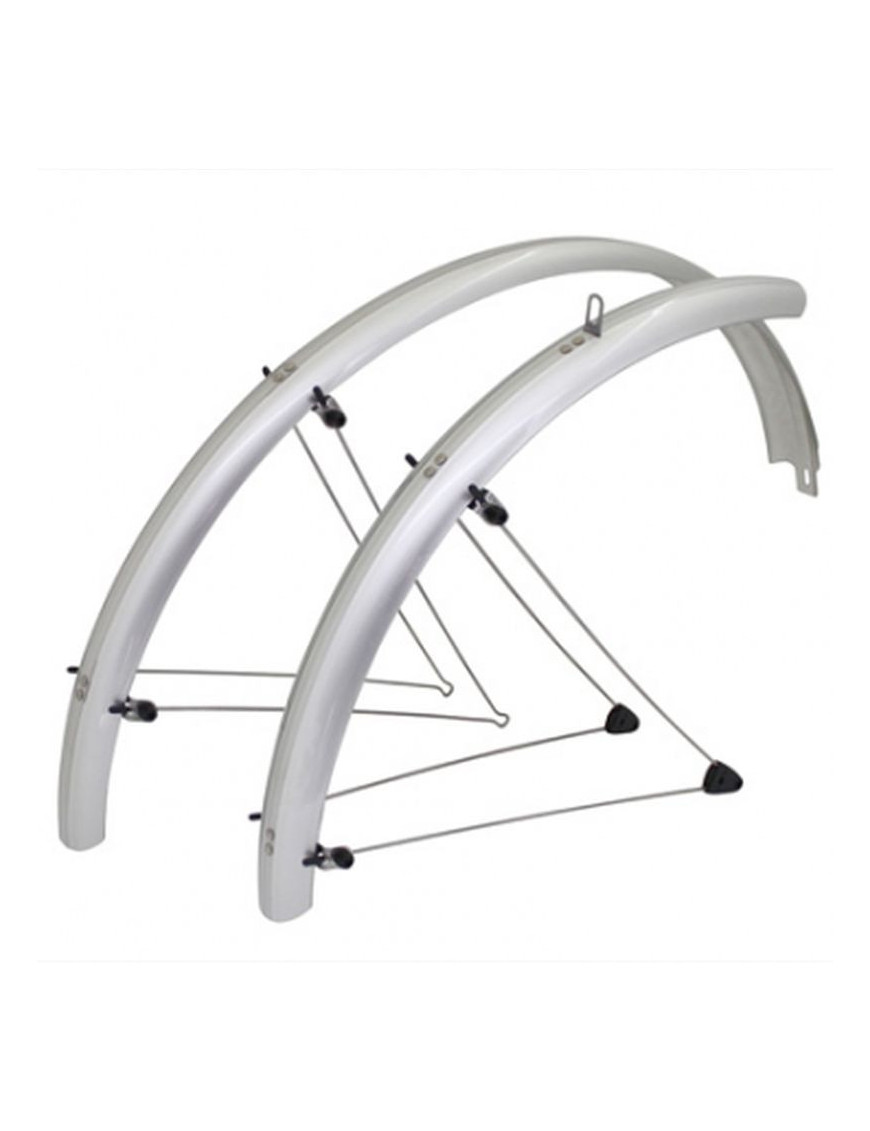 "GARDE BOUE VTT TRINGLES 26"" STRONGLIGHT COUNTRY 60mm ARGENT (PAIRE) AVEC FIXATION CLASSIC TRINGLES INOX"