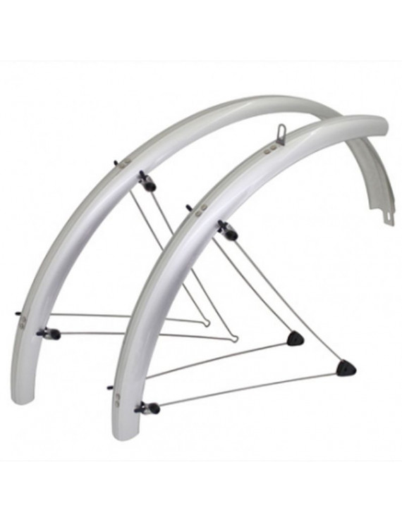 "GARDE BOUE VTT TRINGLES 26"" STRONGLIGHT COUNTRY 60mm ARGENT (PAIRE) AVEC FIXATION CLASSIC TRINGLES INOX"