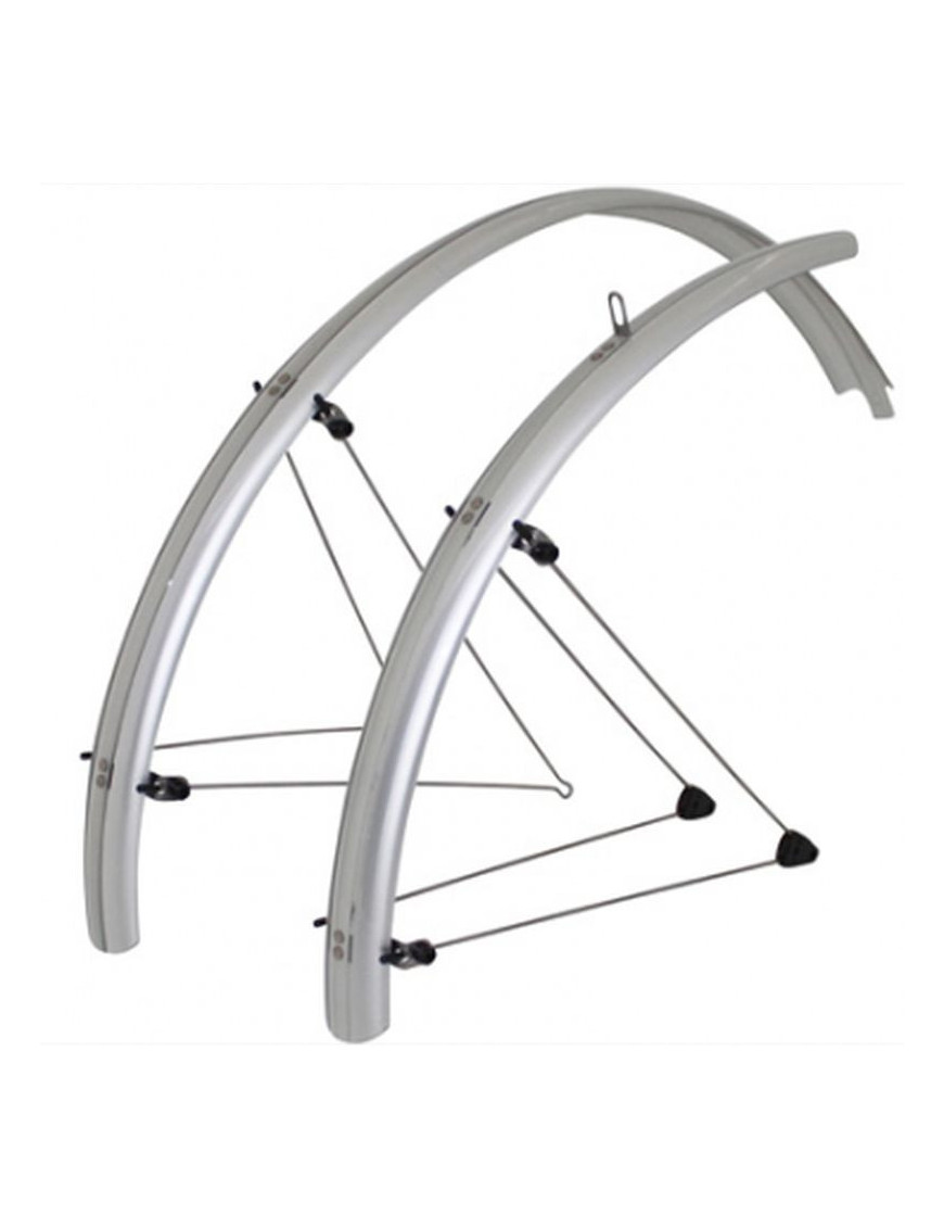 GARDE BOUE VTT TRINGLES 26'' STRONGLIGHT COUNTRY 54mm ARGENT (PAIRE) AVEC FIXATION CLASSIC TRINGLES INOX
