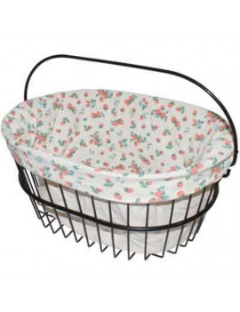 Housse de panier coton fraise blanc pour panier dimension l40xl30...