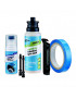 KIT CONVERSION TUBELESS WELDTITE AVEC PREVENTIF 240ml, 2 VALVES PRESTA 55mm, FOND DE JANTE ADHESIF 25mm, DEMONTE PNEU, LIQUIDE 
