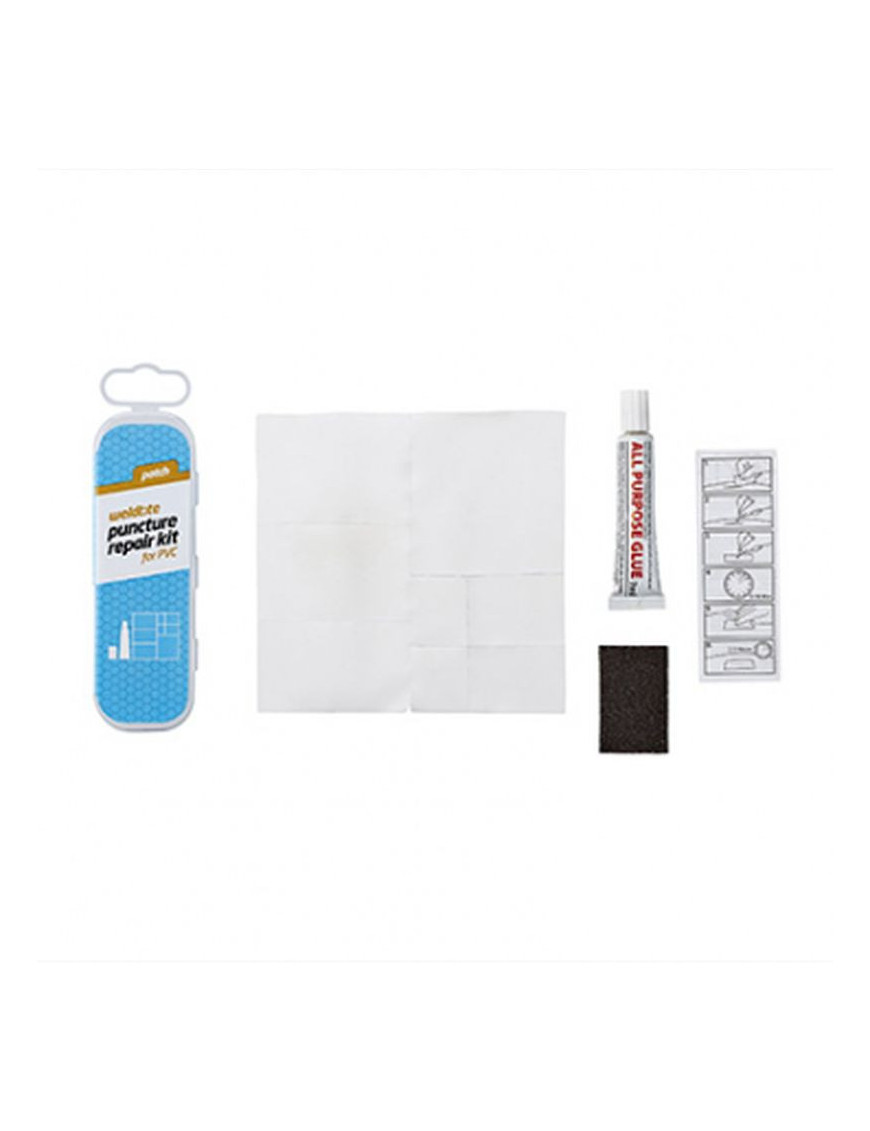 KIT REPARATION CHAMBRE A AIR WELDTITE PATCH PVC - BOITE (8 BANDES PVC PRE-COUPEES + COLLE 5g + PAPIER PONCE) AVEC NOTICE