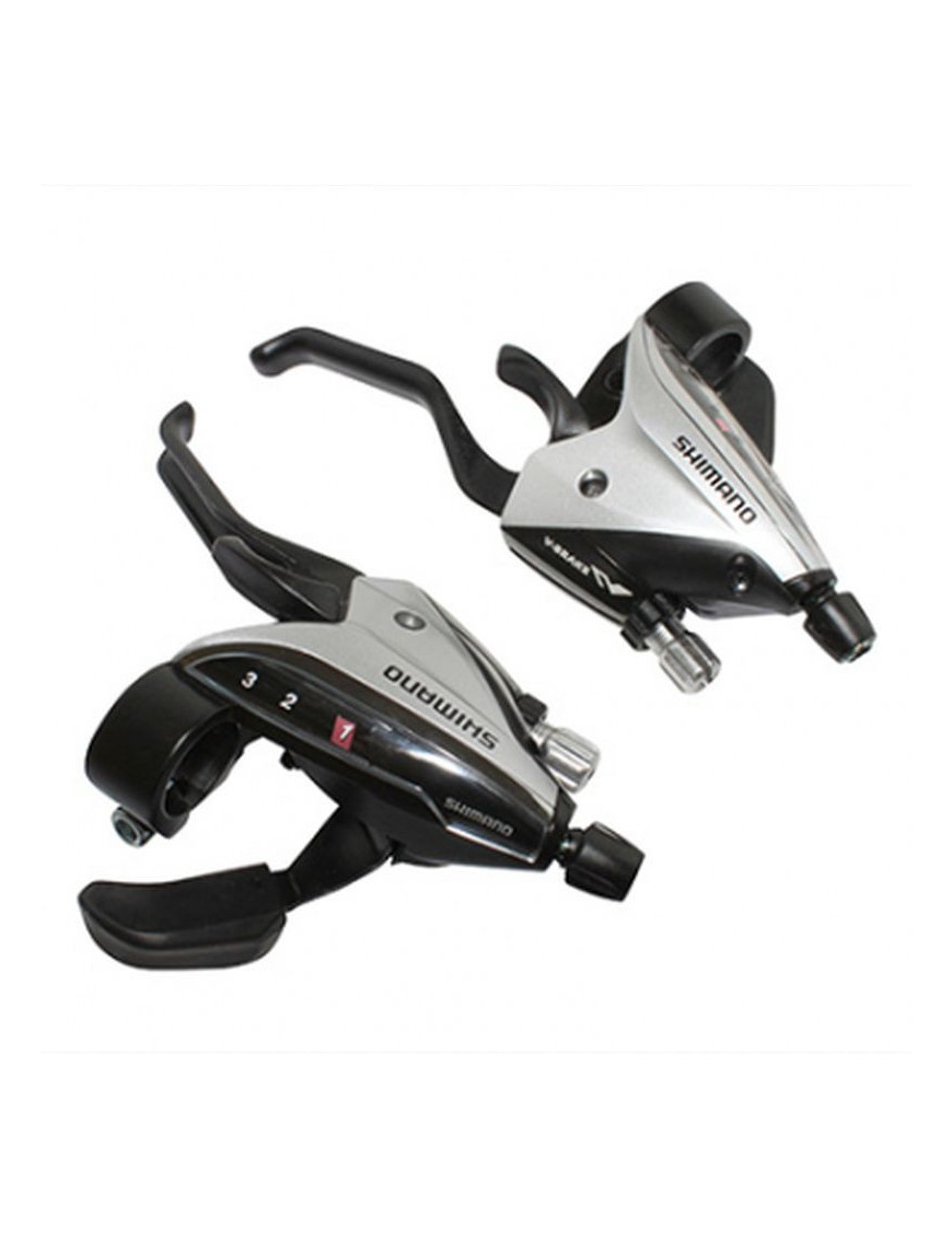 Levier/manette VTT shimano stef65 3x8v. argent pour frein v-brake...