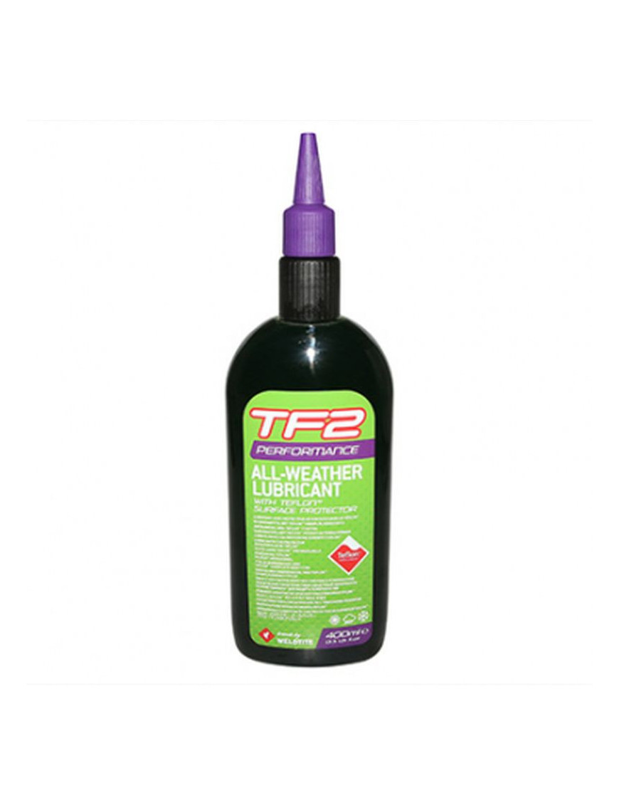 LUBRIFIANT VELO WELDTITE TF2 PERFORMANCE TOUTES CONDITIONS AU TEFLON POUR CHAINE (400ml) ALL WEATHER